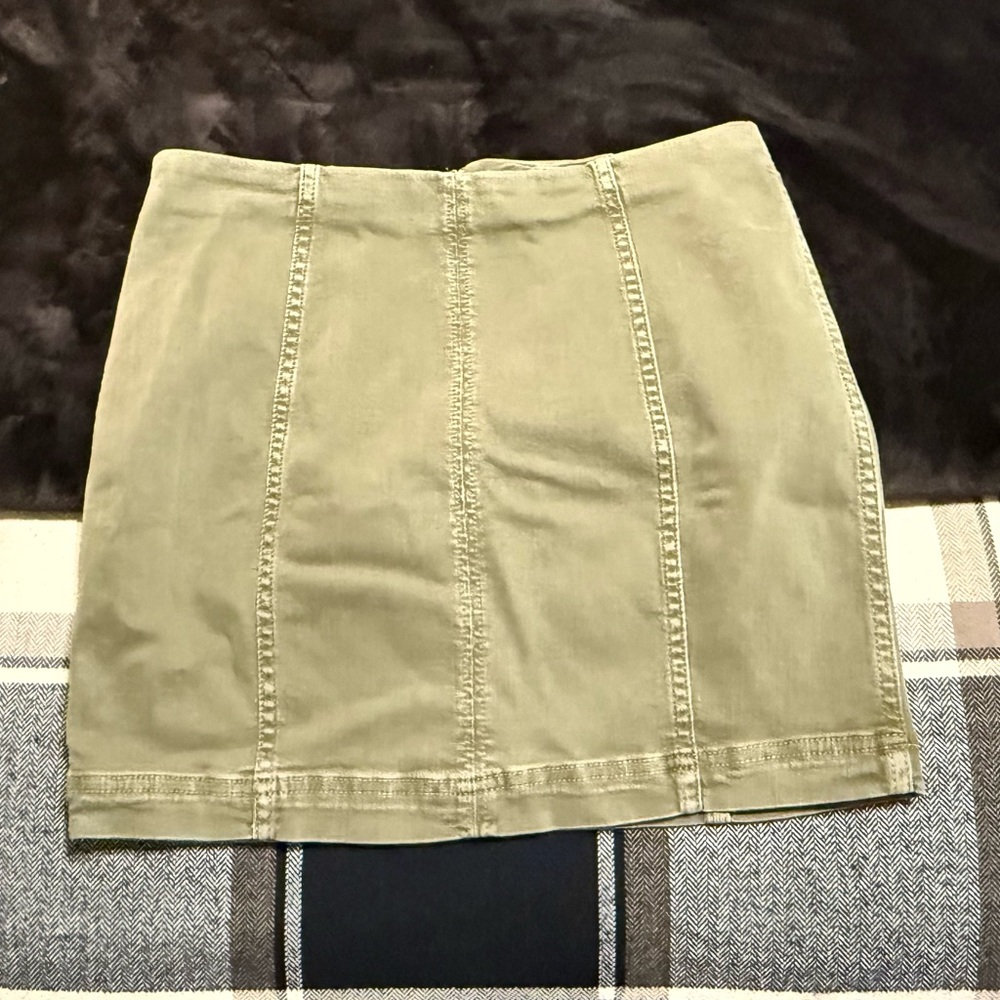 Free People Olive Green Women's Micro Mini-Skirt